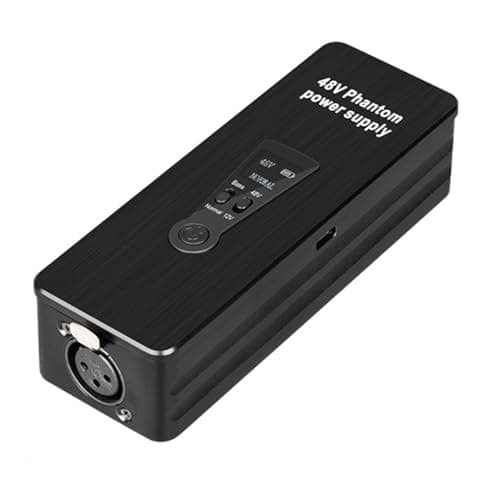 Image of Orolotay Phantom Power Supply 48V 12V Switch Rechargeable Portable for Condenser Microphones Mic Preamp Record Studio