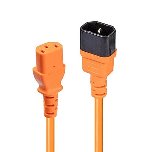 Image of Lindy 2m IEC C14 to IEC C13 Extension Power Cable, Orange