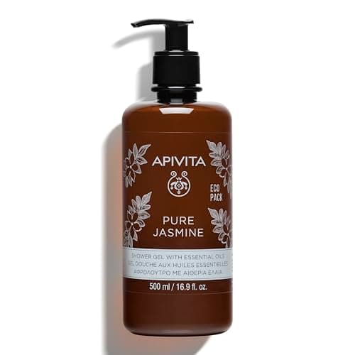 Image of Apivita Pure Jasmine Shower Gel 500ml - Luxurious Shower Gel Body Wash Infused with Jasmine Essential Oil and Propolis - Shower Body Wash that Gently Cleanses & Preserves Skin's Moisture