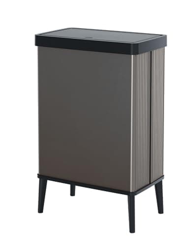 Image of Curver Keter Verto Selective Collection Waste Bin, Press-On Lid, Double Compartment, Elegant Design, Recyclable, Ideal for Bathroom, Living Room or Office, 54 Litres, Pearl Grey