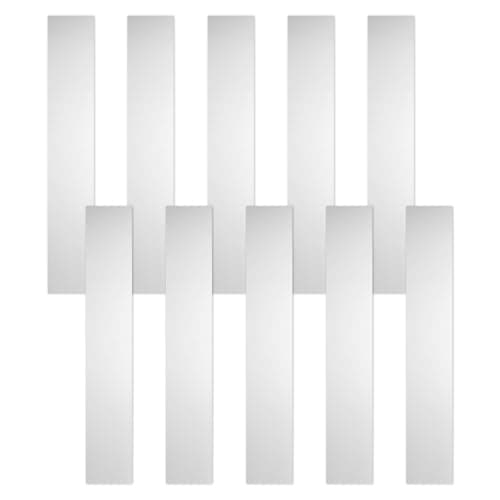 Image of sourcing map 10 Pcs Stainless Steel Shim Stock, 1" Width 6" Length 0.05mm Thickness Metal Shims Flat Shims Corrosion Resistant for Leveling, Gap Filler Trim Strip, Silver
