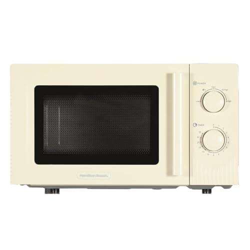 Image of Hamilton Beach Microwave, 20L, Miami, 800W, Manual Dial Controls, Quick Defrost, 35 Min Timer, 5 Cooking Levels, Sand - HBMX20S