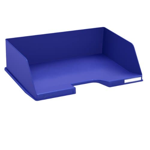 Image of Exacompta - Ref 112104D - Office Landscape Letter Tray Combo Maxi - 347 x 255 x 103mm in Size, Suitable for A4 Documents, Stackable With Others, Holds Approx. 750 Sheets - Night Blue