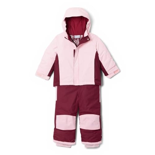 Image of Columbia Youth Buga 3 Set, Snowsuit Ski Jacket and Pants Set, Satin Pink/Rich Wine, Medium