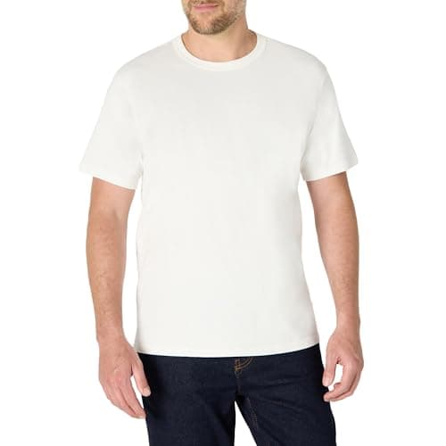 Image of Amazon Essentials Men's Relaxed-Fit Heavyweight Cotton T-Shirt, White, L