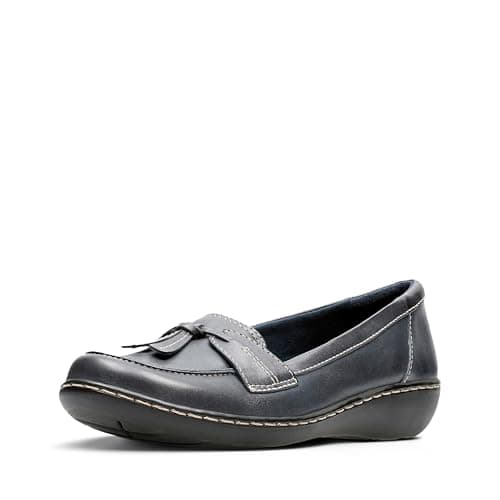 Image of Clarks Women's 26067332 Ashland Bubble Slip-On Loafer, Blue, 3 UK