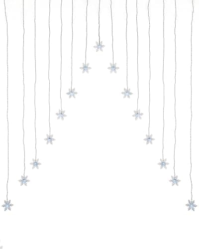 Image of WeRChristmas 1.2 x 1.2 m Snowflake V Window Curtain Net Christmas Lights with 15 White Static Leds