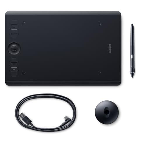Image of Wacom PTH-660-N Intuos Pro Pen Tablet (Size: M)/Medium Professional Graphic Tablet Including Wacom Pro Pen 2 Stylus with Replacement Tips/Compatible with Windows and Apple, Black