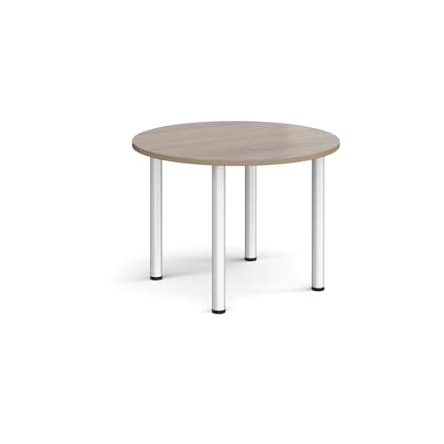 Image of Mr Office Circular radial leg meeting table - chrome legs, Barcelona Walnut, 1000