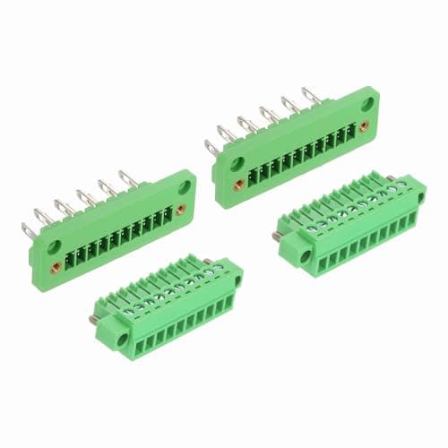 Image of sourcing map 2Set 10-Pin 3.5mm Pitch Pluggable Screw Terminal Block Connectors, PA66 300V 8A Through-Wall PCB Terminal Connectors 26-14AWG Cable for DIY Electronics Automation Power Modules