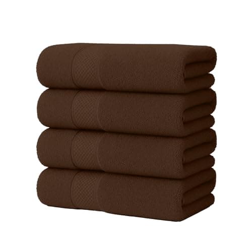 Image of Hieftan Cotton Hand Towels, Pack of 4 (50x80 cm) 100% Soft Highly Absorbent Bath & Guest Towels for Bathroom, Spa, Hotel, Gym, Kitchen & Yoga