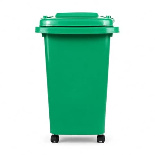 Image of Recycling Wheelie Bin Dustbin Rubbish Waste Trash Kitchen Home Office 30L 50L | Indoor Outdoor Rubbish Waste with Wheels | Recycling Food Dustbin Outdoor Wheelie Bin Green/Red (Green, 30 Litre)
