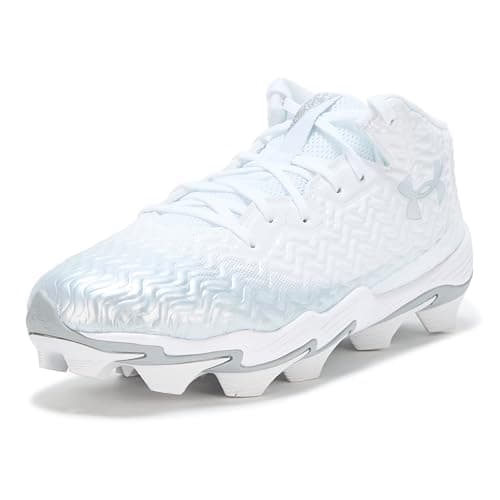 Image of Under Armour Men's Spotlight Hammer Rm Sneaker, (100) White/Metallic Silver/Metallic Silver, 7