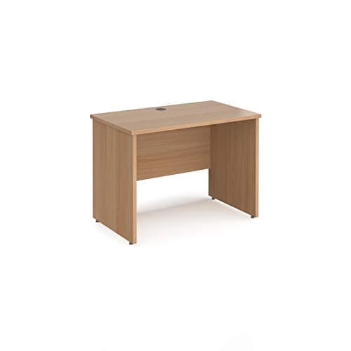 Image of Mr Office Maestro 25 straight desk 600mm deep - panel end leg, Beech, 1000