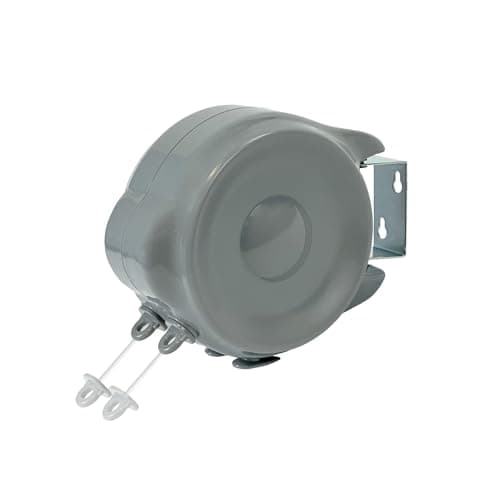 Image of Addis Dual 2 Line Retractable outdoor Space saving laundry clothes washing line, up to 30 metre drying, Grey