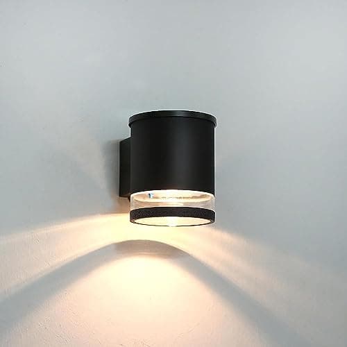 Image of HLFVLITE Solar Wall Light Outdoor, Aluminum Dusk to Dawn Solar Powered Wall Light, IP54 Waterproof LED Fence Light Outdoor Lantern for Patio, Garden, Garage, Yard, Front Door (1-Pack)