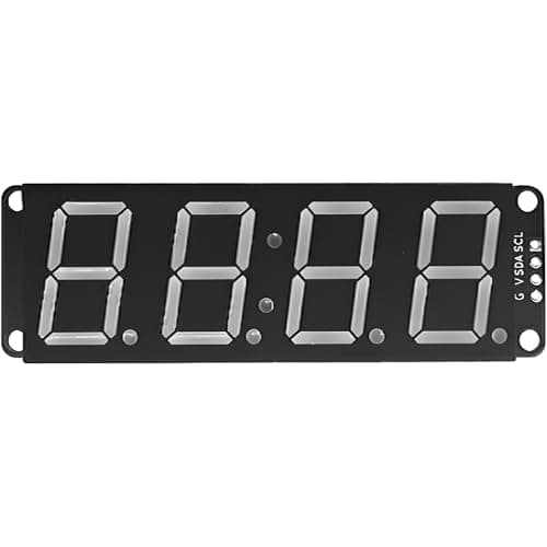 Image of I2C 0.8 in 4-Digit 7-Segment LED Display Module, Support Decimals & Clock, I2C, Digital Tube, Compatible with Arduino ESP32 Raspberry Pi, Compatible with HT16K33