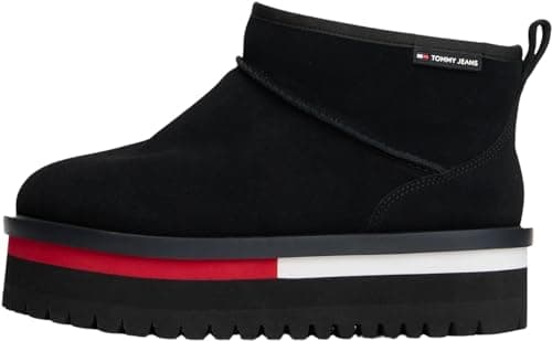 Image of Tommy Jeans Women’s Flatform Ankle Boots, Black (Black), 5