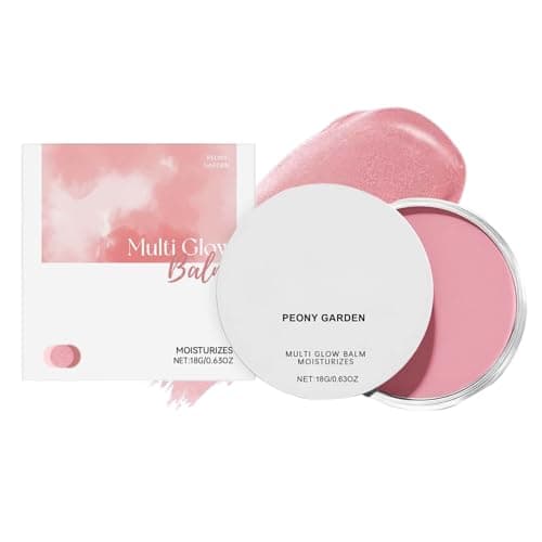 Image of Cream Blush Multi Glow Balm, Hydrating Pink Blusher, Lightweight & Blendable Cream Blusher for Mature Skin, Radiant Finish, Blushers for Cheeks Make Up (Peony Garden)