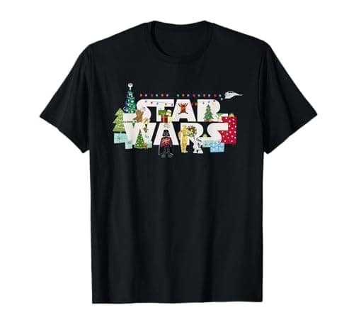Image of Star Wars Christmas Logo Holiday Celebration T-Shirt