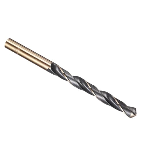 Image of PATIKIL 9mm Drill Bit, Jobber Straight Shank 4341 High-Speed Steel 118° Black and Gold Finish for Medium-hard Metal Steel Acrylic - 1 Pack