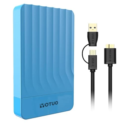 Image of YOTUO Portable External Hard Drive Storage Expansion Mobile HDD USB 3.0 for PC, Mac, Desktop, Laptop, PS4, PS5, Xbox One X/S, Xbox 360, Xbox Series X/S, Office & Game (Blue, 500GB)