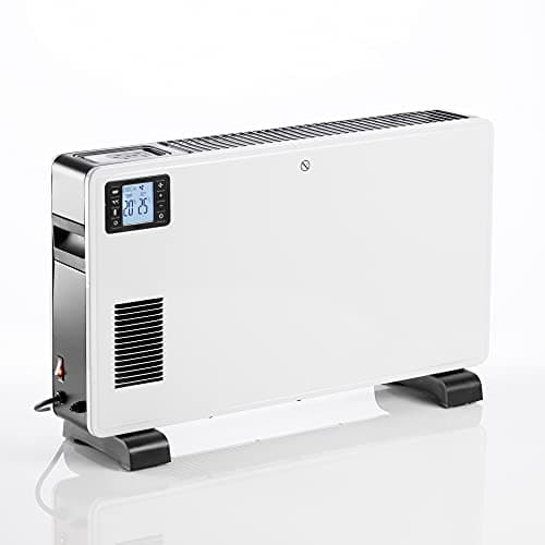 Image of Daewoo Convector Radiator HEA1812 Free Standing Electric Space Heater LCD Display 2300W Three Heat Settings, Turbo and Timer With Remote Control White
