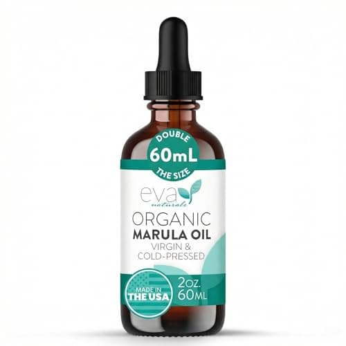 Image of Eva Naturals 100% Pure Marula Oil – Cold Pressed Facial & Body Oil, Lightweight Dry Moisturizer for Skin, Hair, Face Care, Anti-Aging & Gua Sha Massage Serum – 60ml