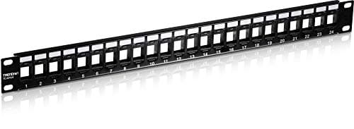 Image of TRENDnet 24-Port Blank Keystone 1U Patch Panel, TC-KP24, Cat5, Cat5e, Cat6, Cat6A, UTP, 19 Inch RackMount Design, Recommended with TC-K25C6 & TC-K50C6 Cat6 Keystone Jacks