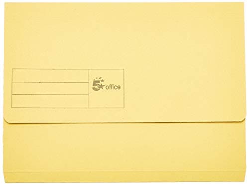 Image of 5 Star Document Wallet Half Flap 285gsm Capacity 32mm A4 Yellow (Pack of 50)