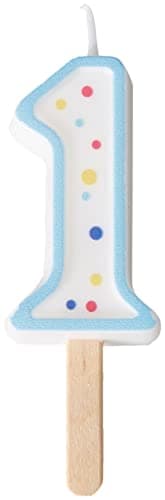 Image of PME Blue Number 1 Candle, Small Size,4.3 cm
