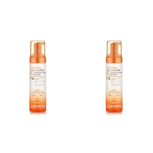 Image of GIOVANNI- 2chic Ultra Volume Foam Styling Mousse With Tangerine And Papaya Butter- For Fine Hair (7 Fluid Ounce) (Pack of 2)
