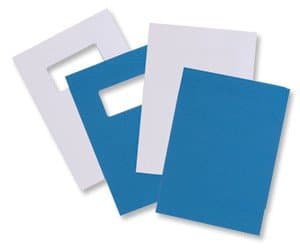 Image of GBC A4 Blue 280gsm Window Front Leatherboard Binding Covers Ref 46735E - Pack 25x2