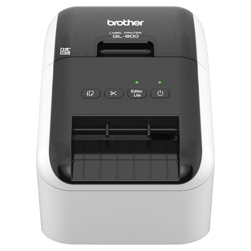 Image of Brother QL-800 High-Speed Professional Label Printer, Lightning Quick Printing, Plug & Label Feature, Brother Genuine DK Pre-Sized Labels, Multi-System Compatible - Black & Red Printing Available