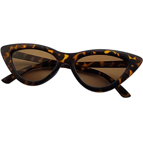 Image of Joopin Polarised Cat Eye Sunglasses for Women, 100% UV Protection Retro Narrow Pointy Cateye Womens Sunglasses (Sand Yellow Leopard)