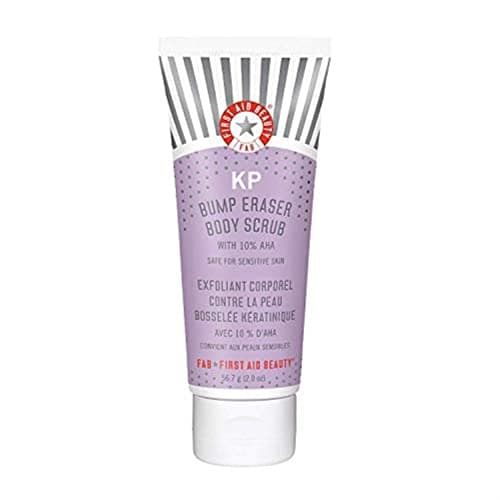 Image of First Aid Beauty - KP Bump Eraser Body Scrub with 10% AHA, Keratosis Pilaris Skin Exfoliater with Glycolic and Lactic acids, Helps Reduce Chicken Skin Bumps, Safe for Sensitive Skin, 56.7g