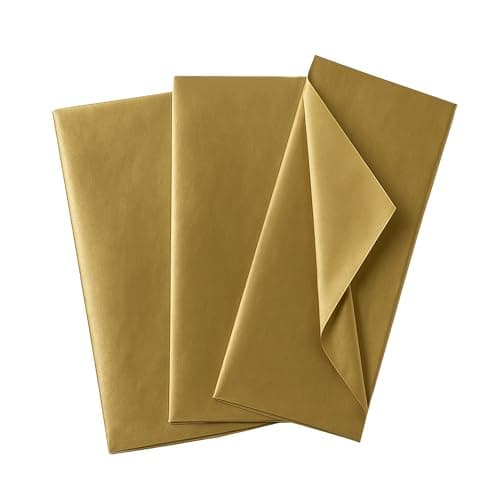 Image of Pack of 10 Metallic Gold Acid Free 50 x 70cm Tissue Paper Sheets