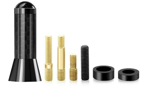 Image of E-MAN 3.5cm Car Aerial Antenna – Universal Short Carbon Fibre Car Antenna Replacement with Multiple Screws – Durable & Stylish Car Radio Antenna, Fits Ford, Audi, Toyota, VW, Honda, and More