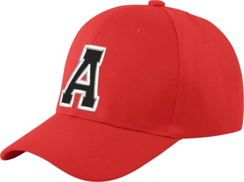 Image of Morefaz New Boy Girl Adjustable Baseball Cap Red Black Letter Children School Caps Kids Hat Sport Alphabet A-Z (A)
