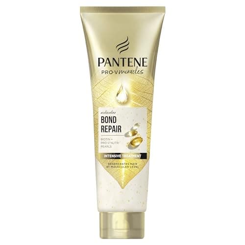 Image of Pantene Molecular Bond Repair Deep Conditioning Hair Treatment with Biotin 150ml Pro-V Concentrated Formula for Extremely Dry Damaged Hair. Leaves Hair Visibly Healthier, Strengthened & Regenerated