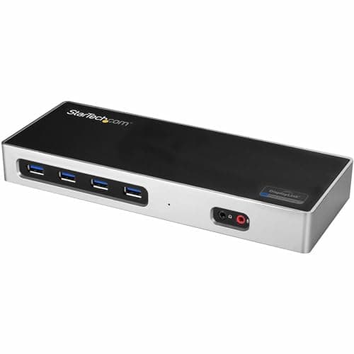 Image of StarTech.com Dual 4K Docking Station - USB C and A (3.0) - Dual Monitor DisplayPort + HDMI Dock for Mac & Windows Laptops (DK30A2DH) , Black, Silver