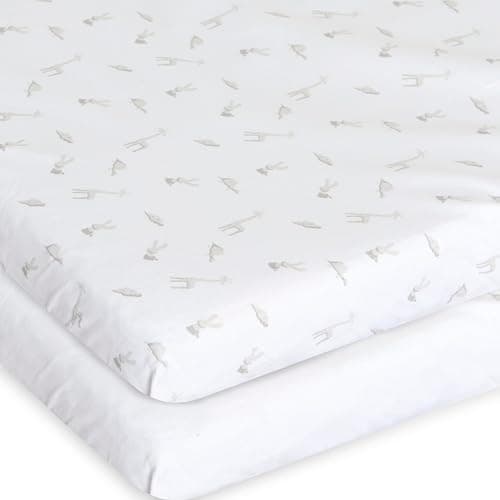 Image of Chicco Next2Me Crib Sheets (Pack of 2), 100% Soft Cotton, Original and Official Accessory for Next2Me Co-Sleeping Crib, Cotton and Cloud, 09101127910990
