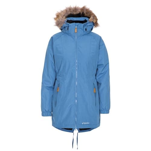 Image of Trespass Womens Parka Jacket Celebrity - Waterproof, Longer Length, Fleece Lined, Lightly Padded, 2 Zip Pockets, Stud-Off Hood Fur Trim, Elasticated Sides, 2 Way Zip