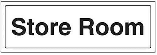 Image of V Safety Store Room Door Sign - 300mm x 100mm - 1mm Rigid Plastic
