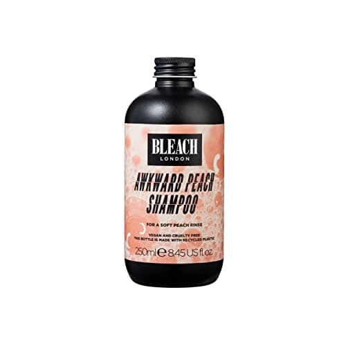 Image of Bleach London Awkward Peach Shampoo - Vegan & PETA-Approved Peachy Toning Formula, for Bleached Hair, Colour Depositing, Achieves Dreamy Peachy Look, Enhances Warm Blonde - Paraben Free - (250 ml)