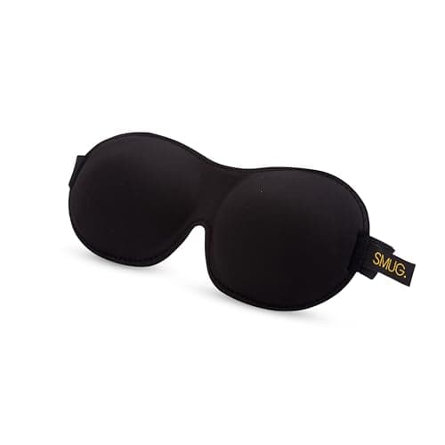 Image of SMUG 100% Blackout Sleep & Eye Mask | Eyelash Extension Friendly | Eye Masks for Sleeping | Sleep Masks for Women & Men | Straps for Dream Comfort & Adjustability | Black