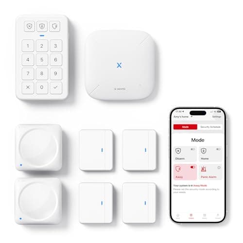 Image of X-Sense Smart Home Security Systems, Wireless alarm systems, Works with Alexa, Supports Mobile App Alerts, Includes 1 Base Station, 4 Door Alarms, 2 Motion Sensors, 1 Keypad, AS08