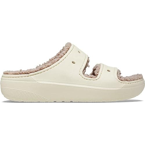 Image of Crocs Classic Cozzzy Sandal Bone/Mushroom Size 8 UK Men/ 9 UK Women