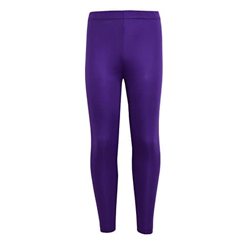 Image of A2Z 4 Kids Girls Plain Legging Dance Fashion Leggings - New Legging Purple 9-10