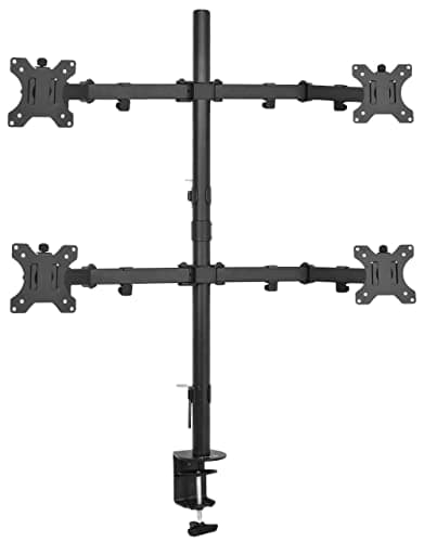 Image of VIVO Quad LCD Monitor Desk Mount Stand Heavy Duty Fully Adjustable fits 4 /Four Screens up to 27" ~ (by)